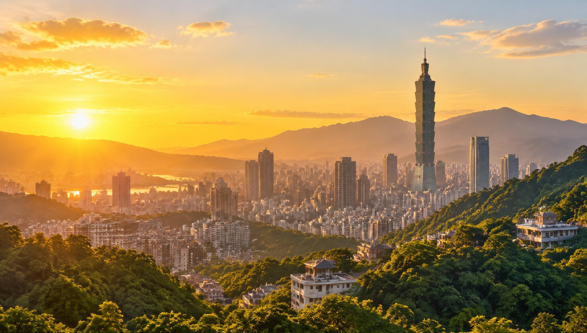 大安文山區清晨的台北市景